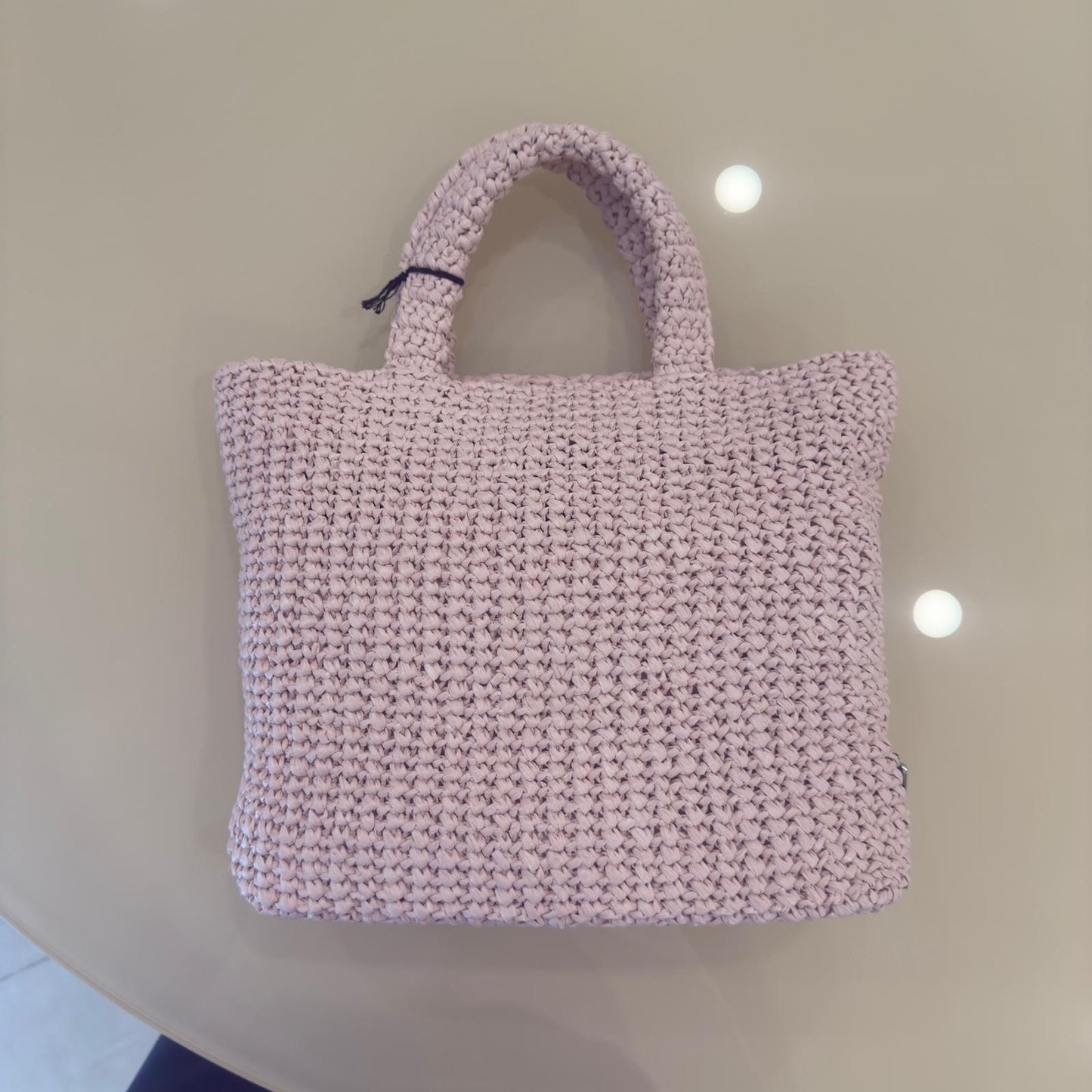 Prada Tote Bag all'Uncinetto Rosa Chiaro
