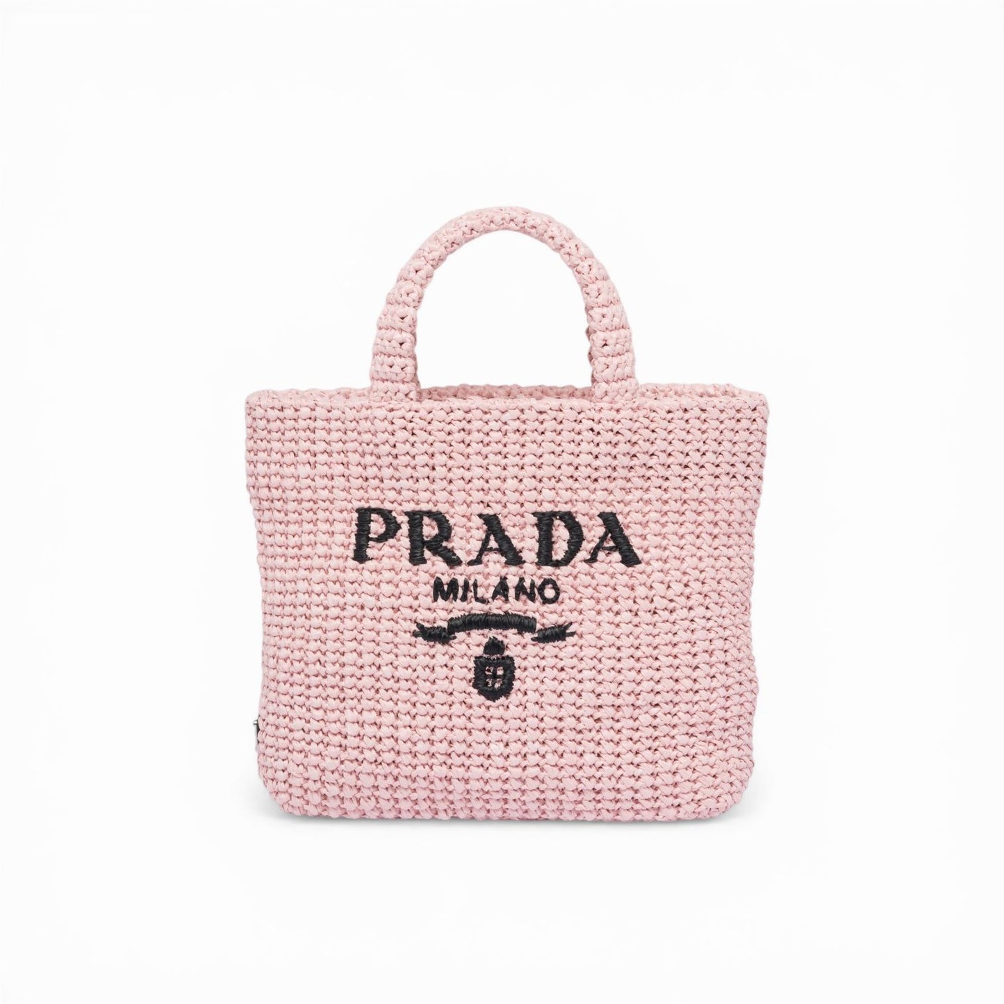 Prada Tote Bag all'Uncinetto Rosa Chiaro