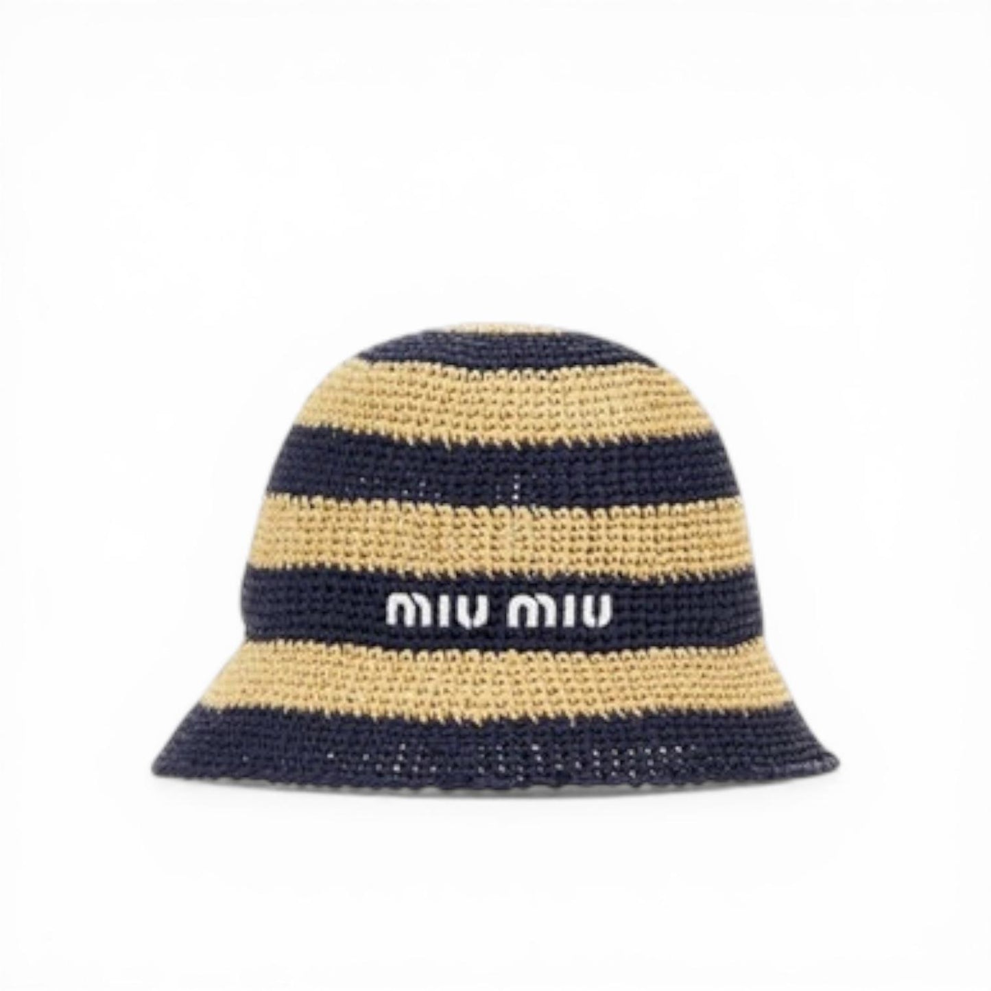 Miu Miu Cappello Bucket all'Uncinetto a Righe