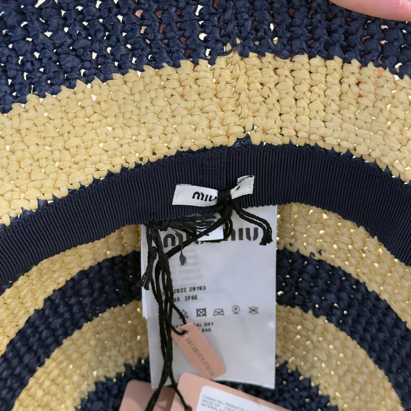 Miu Miu Cappello Bucket all'Uncinetto a Righe