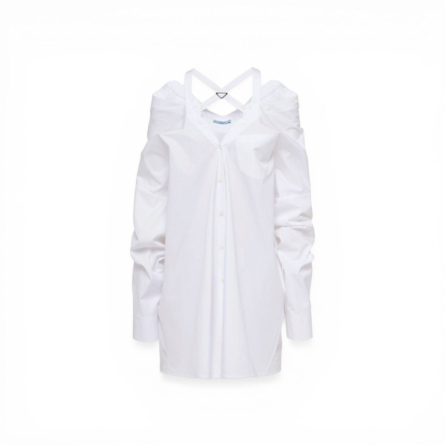 Prada Abito Chemisier con Spalle Scoperte