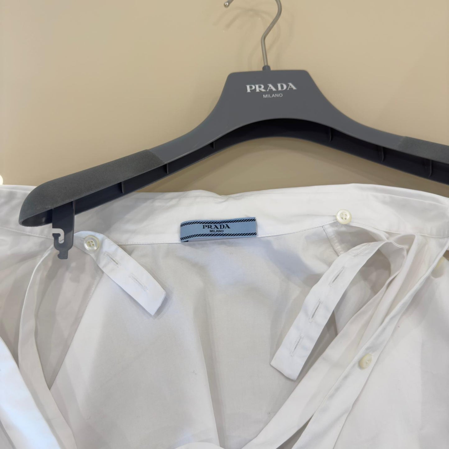 Prada Abito Chemisier con Spalle Scoperte