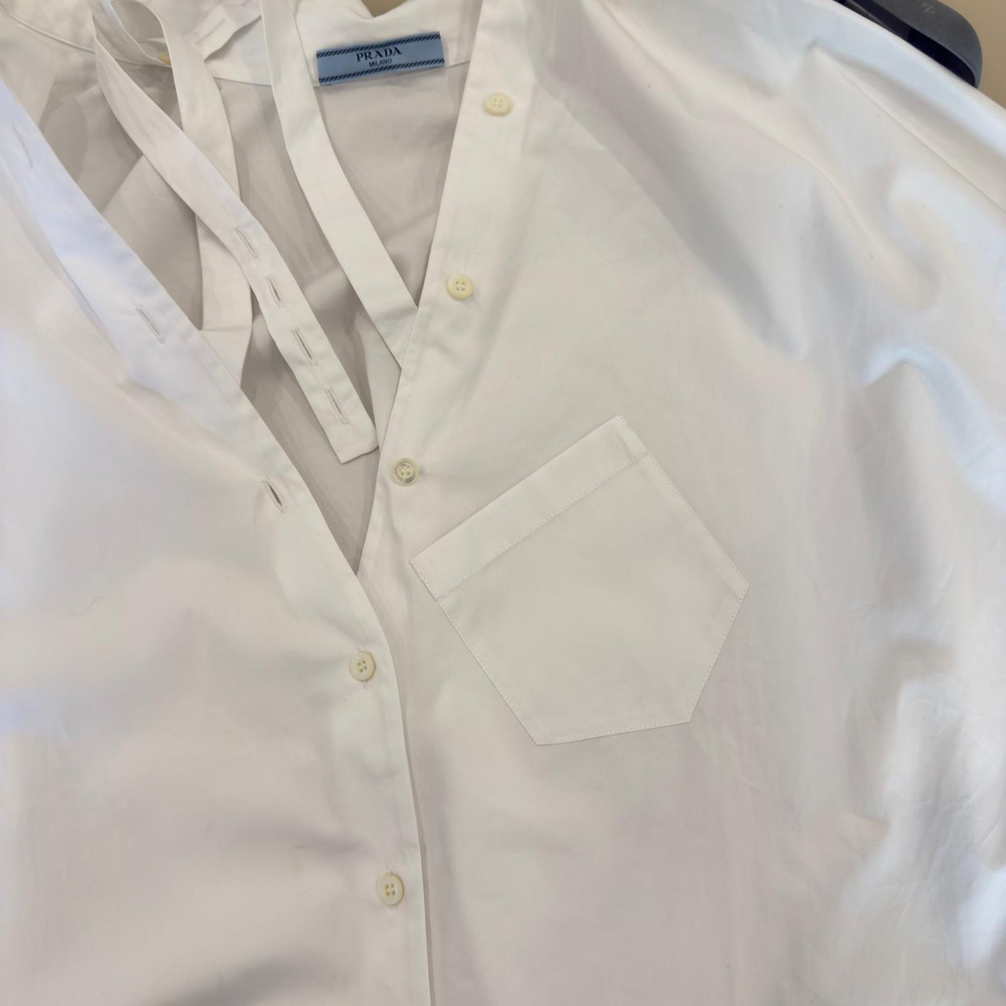 Prada Abito Chemisier con Spalle Scoperte