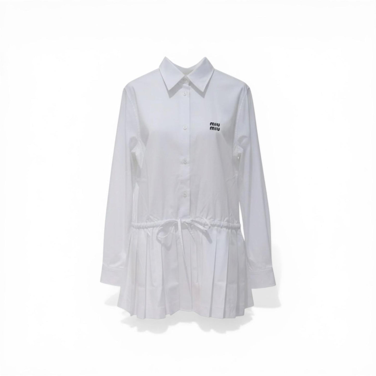 Miu Miu Abito Chemisier in Cotone Bianco