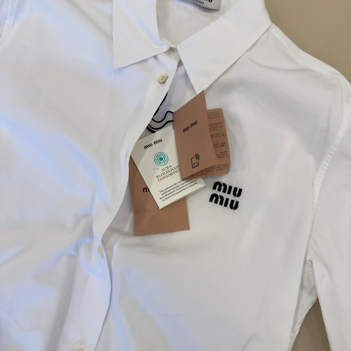 Miu Miu Abito Chemisier in Cotone Bianco