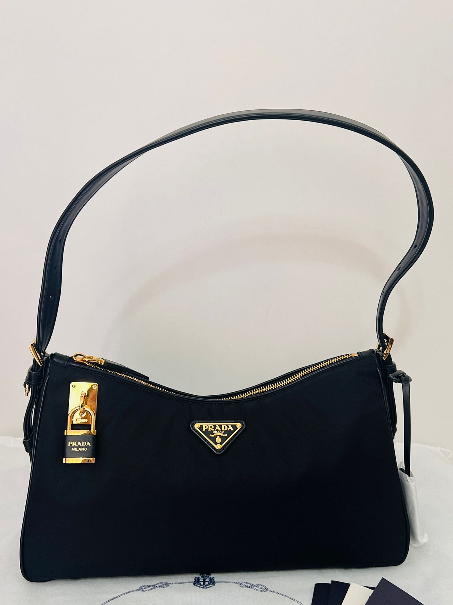 Prada Borsa a Spalla Aimeè Grande in Nylon Nero
