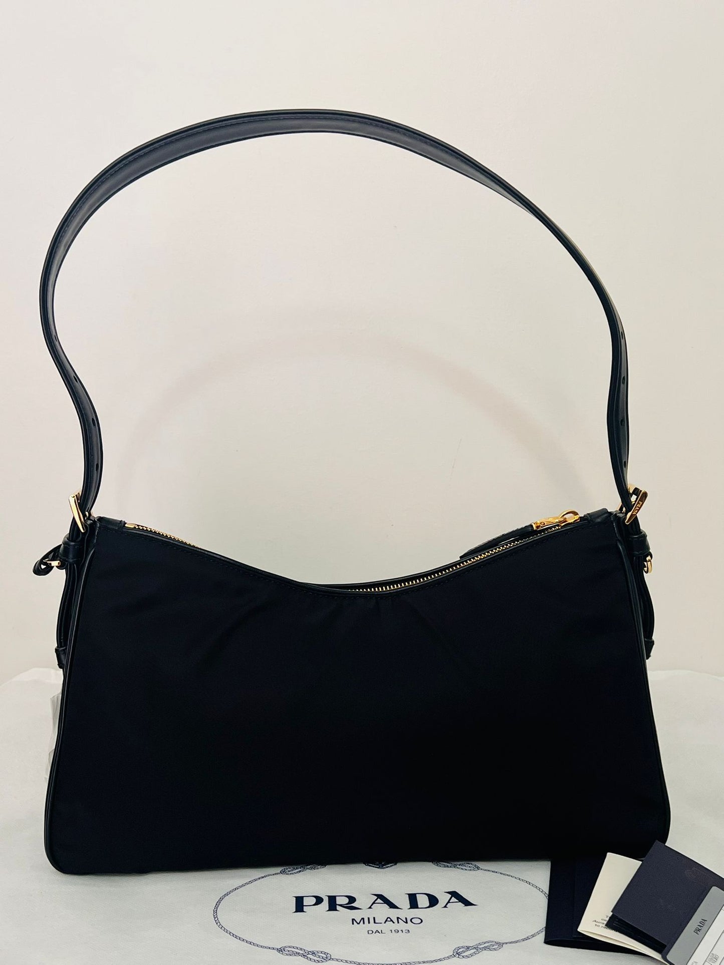 Prada Borsa a Spalla Aimeè Grande in Nylon Nero