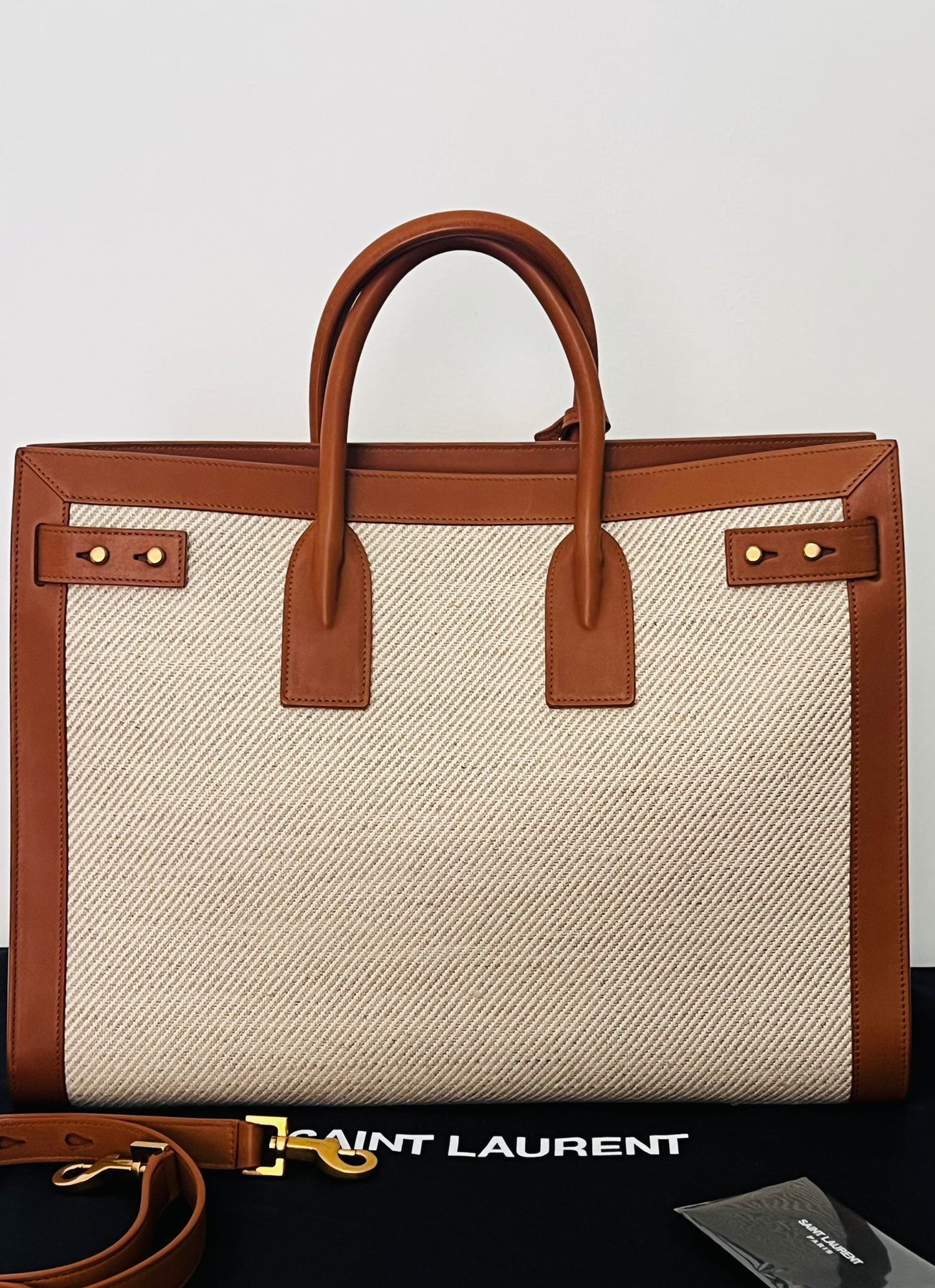 Saint Laurent Sac De Jour Large in pelle e tela