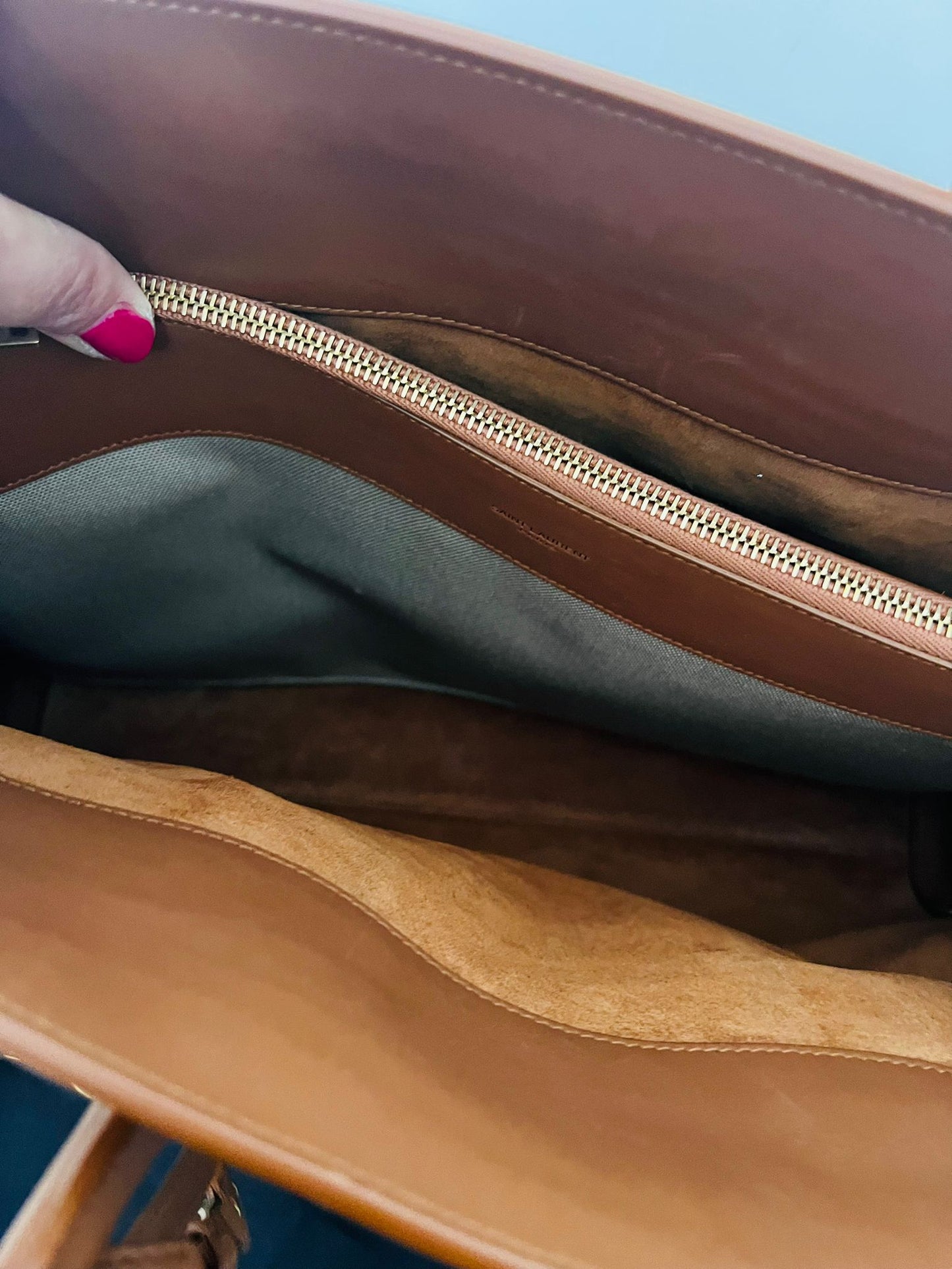 Saint Laurent Sac De Jour Large in pelle e tela