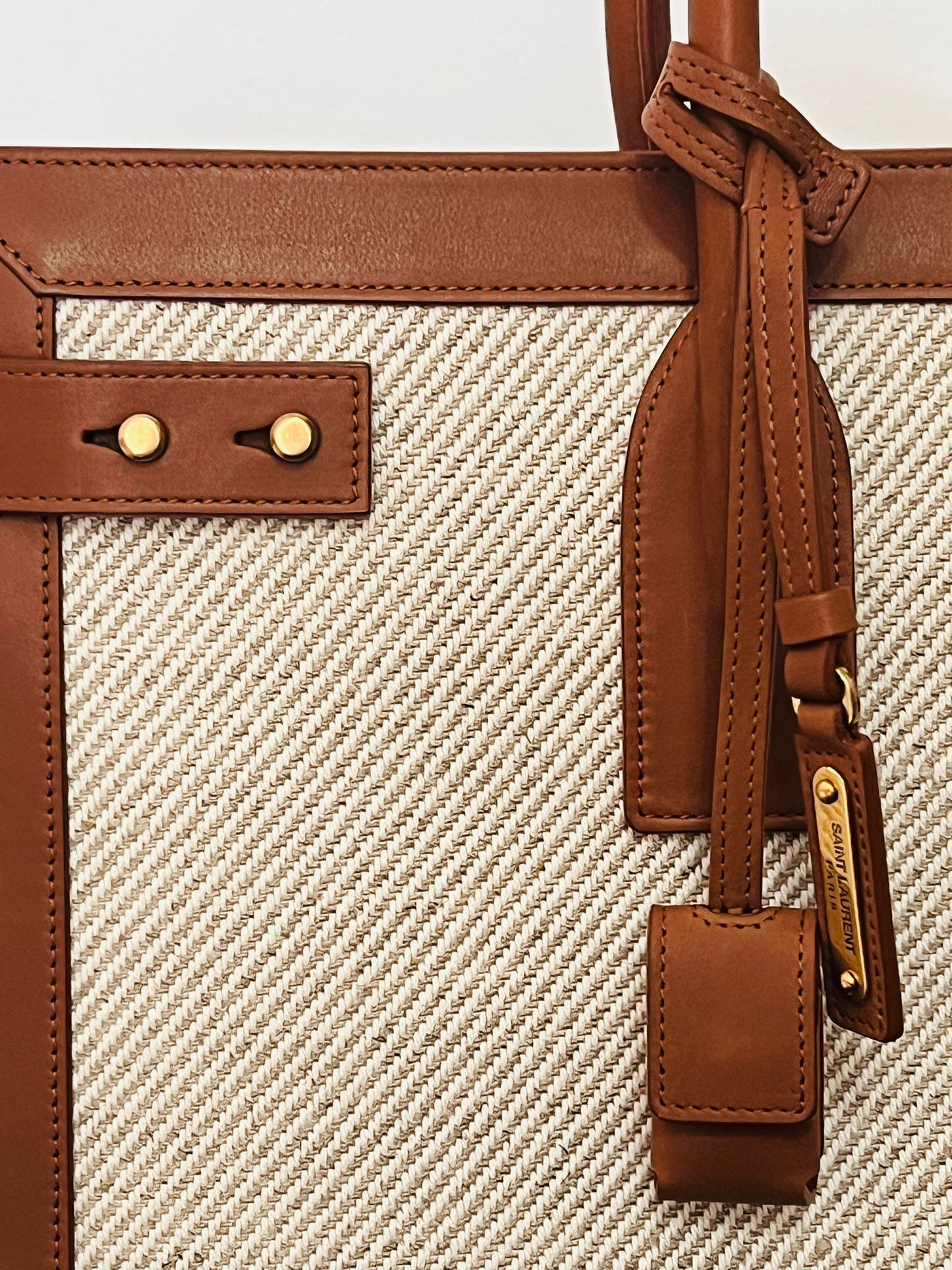 Saint Laurent Sac De Jour Large in pelle e tela
