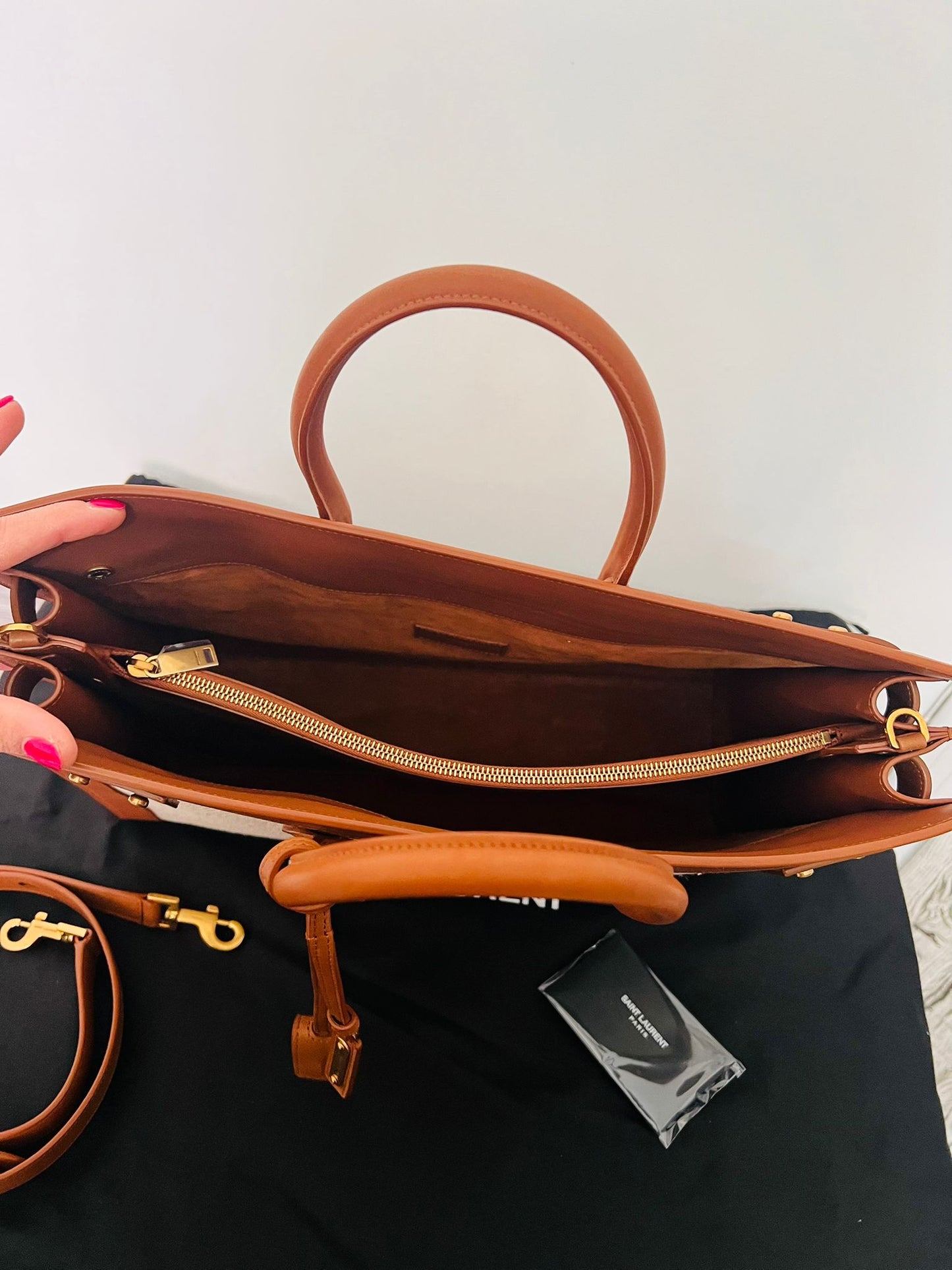 Saint Laurent Sac De Jour Large in pelle e tela