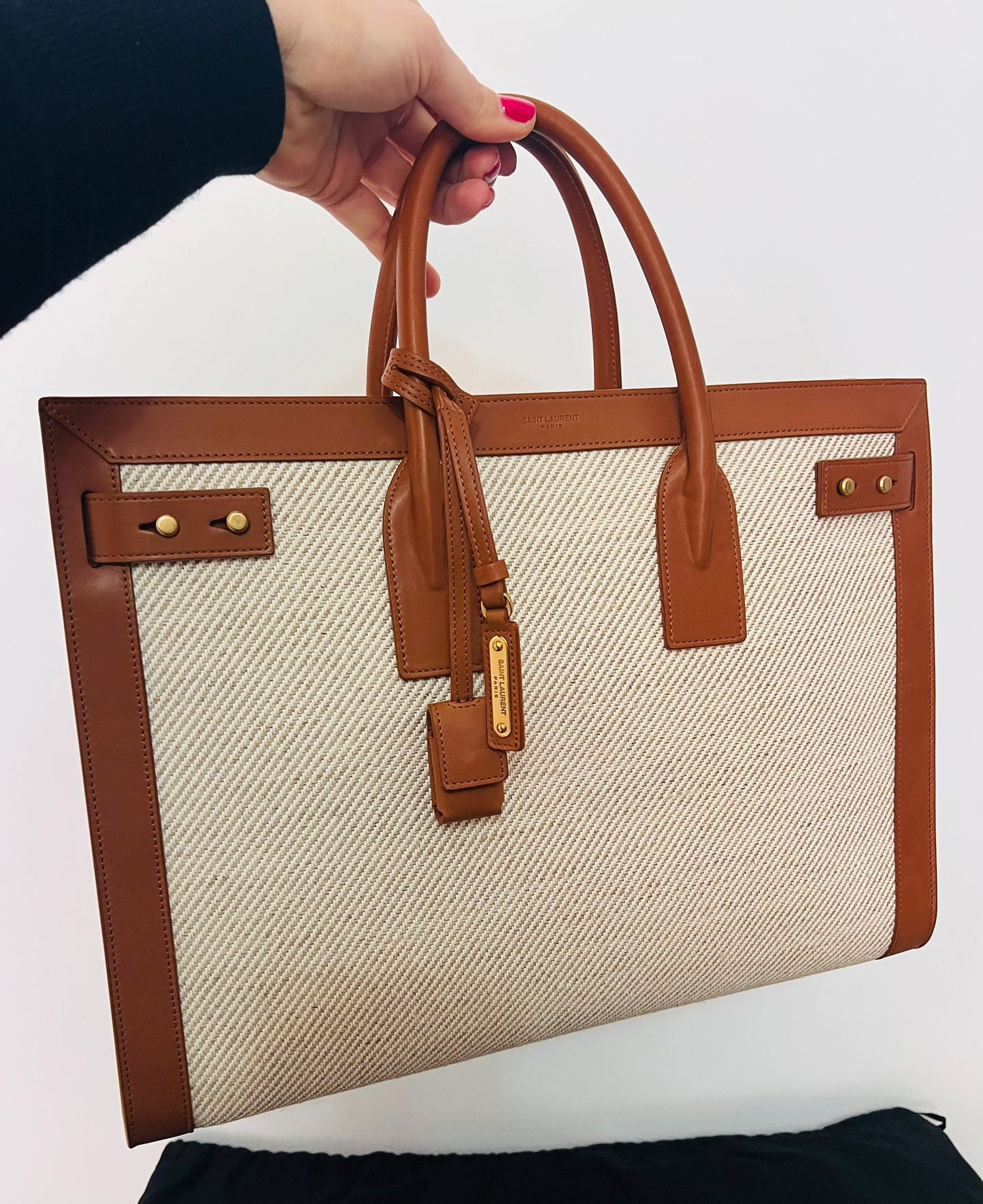 Saint Laurent Sac De Jour Large in pelle e tela