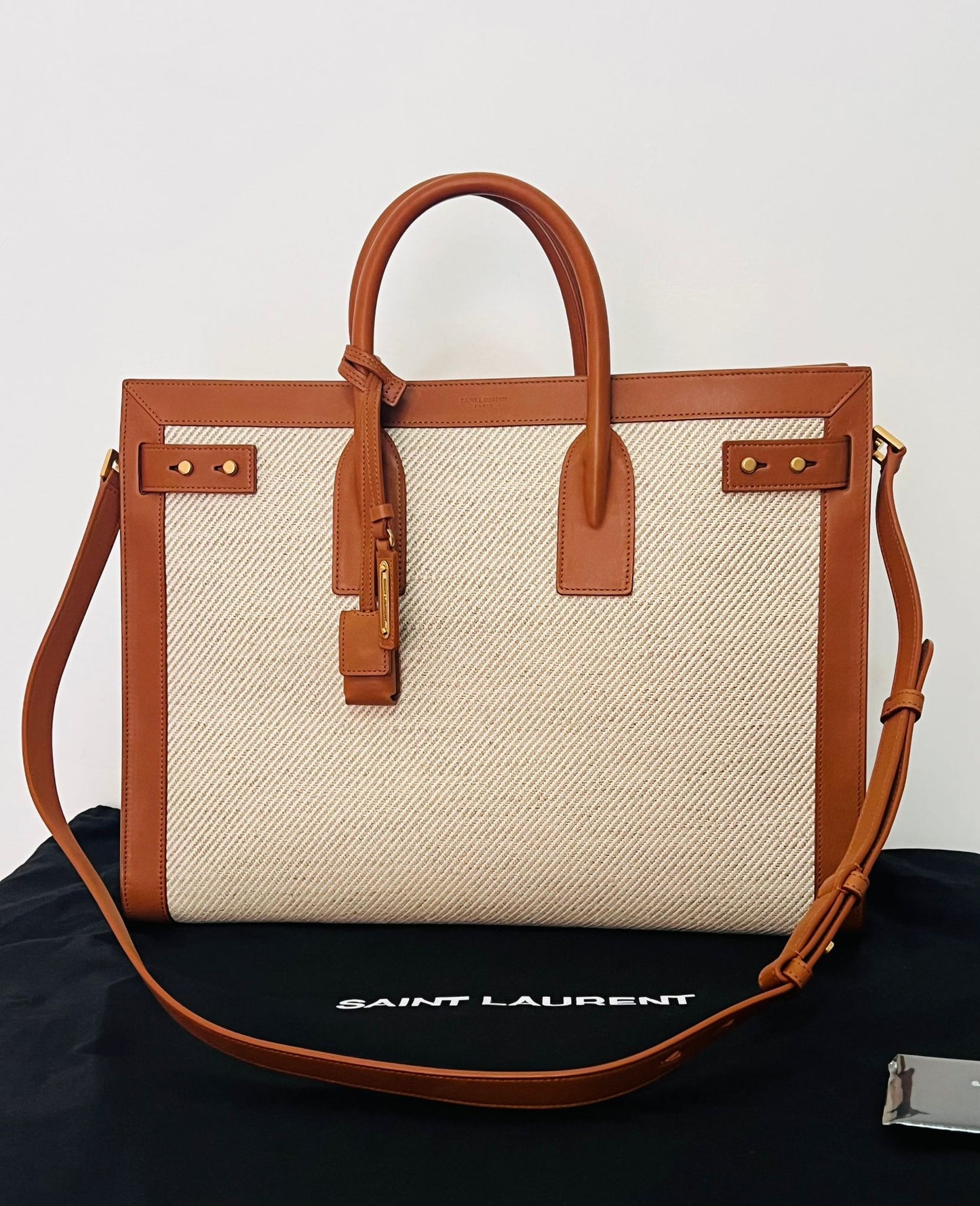 Saint Laurent Sac De Jour Large in pelle e tela