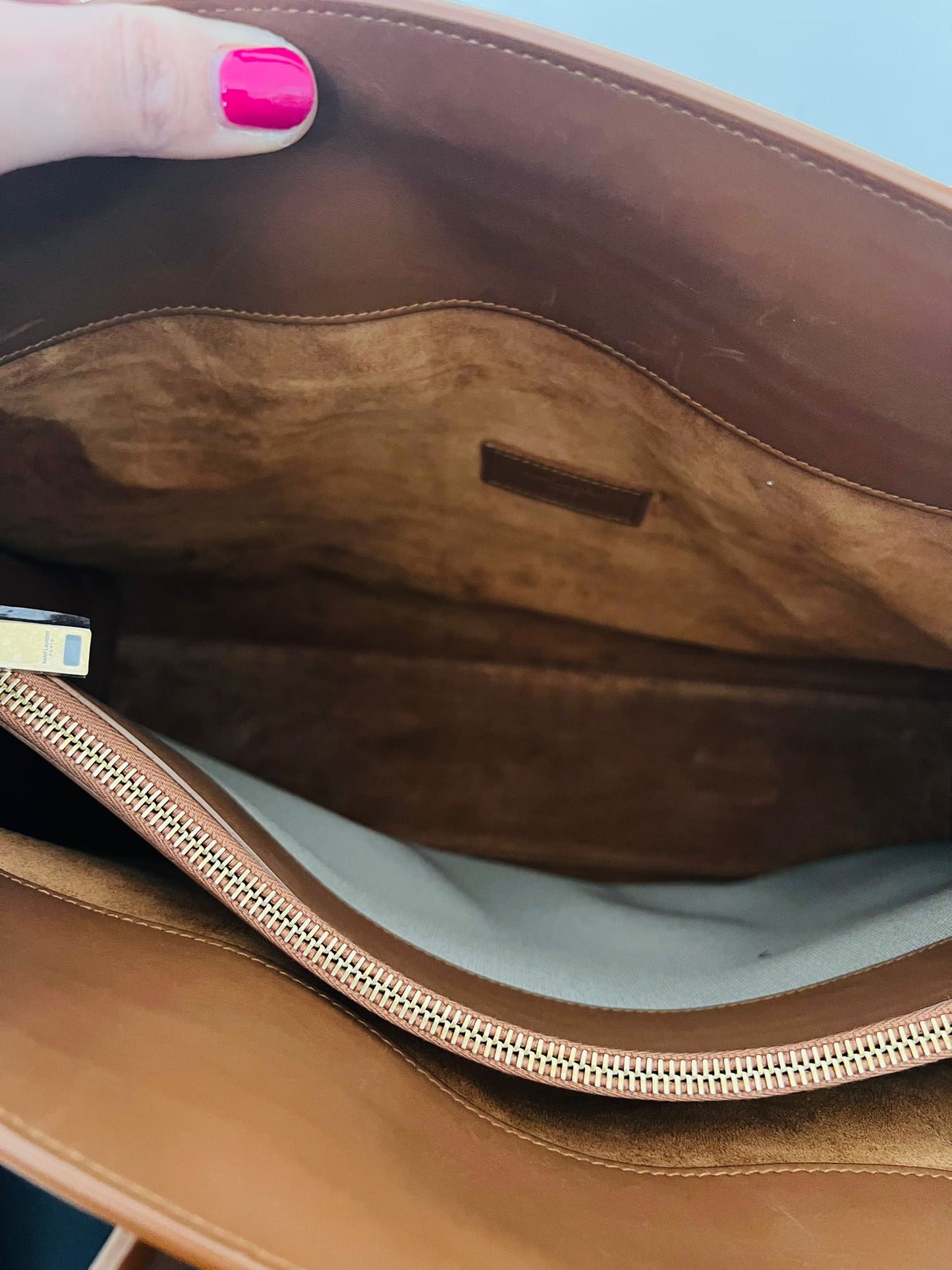 Saint Laurent Sac De Jour Large in pelle e tela