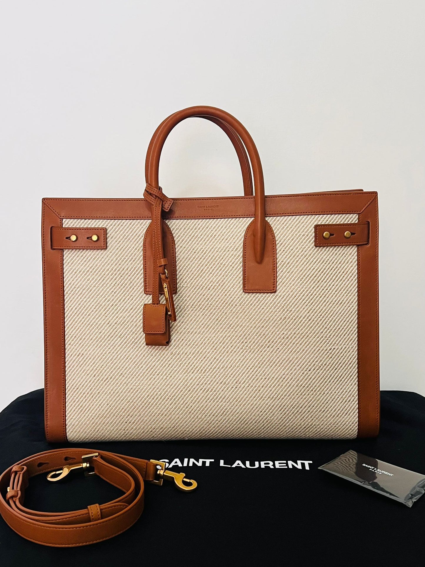 Saint Laurent Sac De Jour Large in pelle e tela