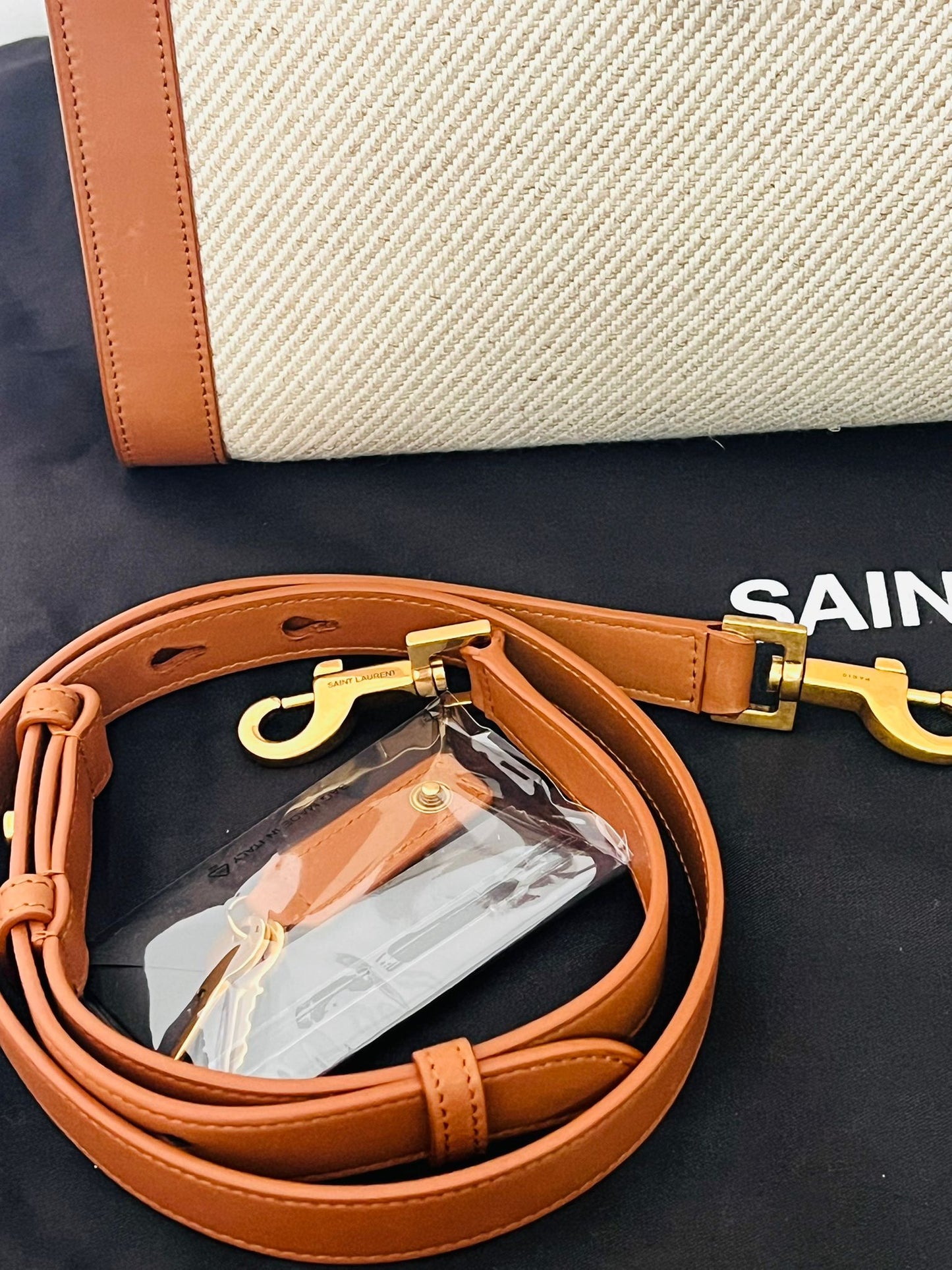 Saint Laurent Sac De Jour Large in pelle e tela