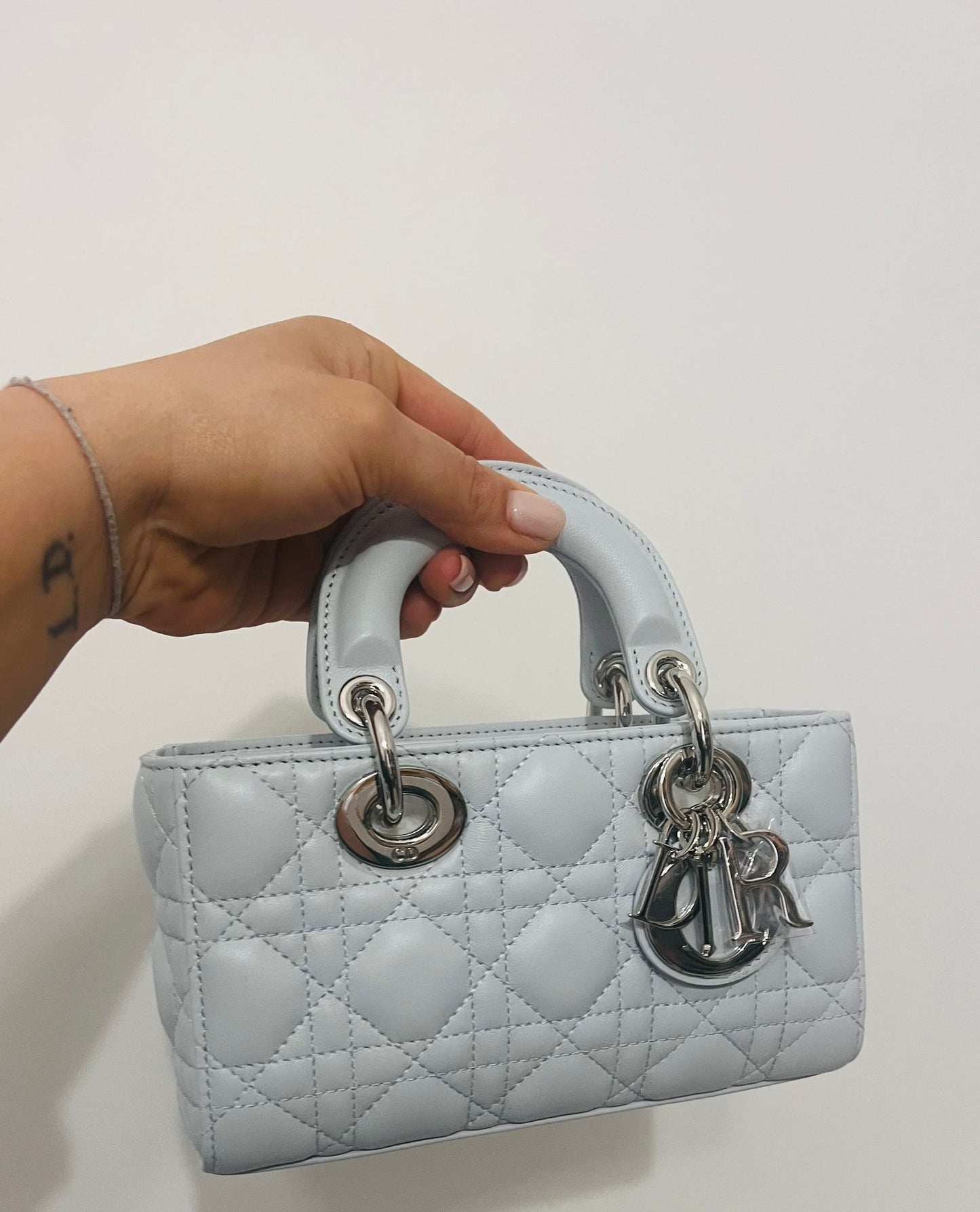 Dior Borsa Mini Lady D-Joy in Pelle Cannage Celeste