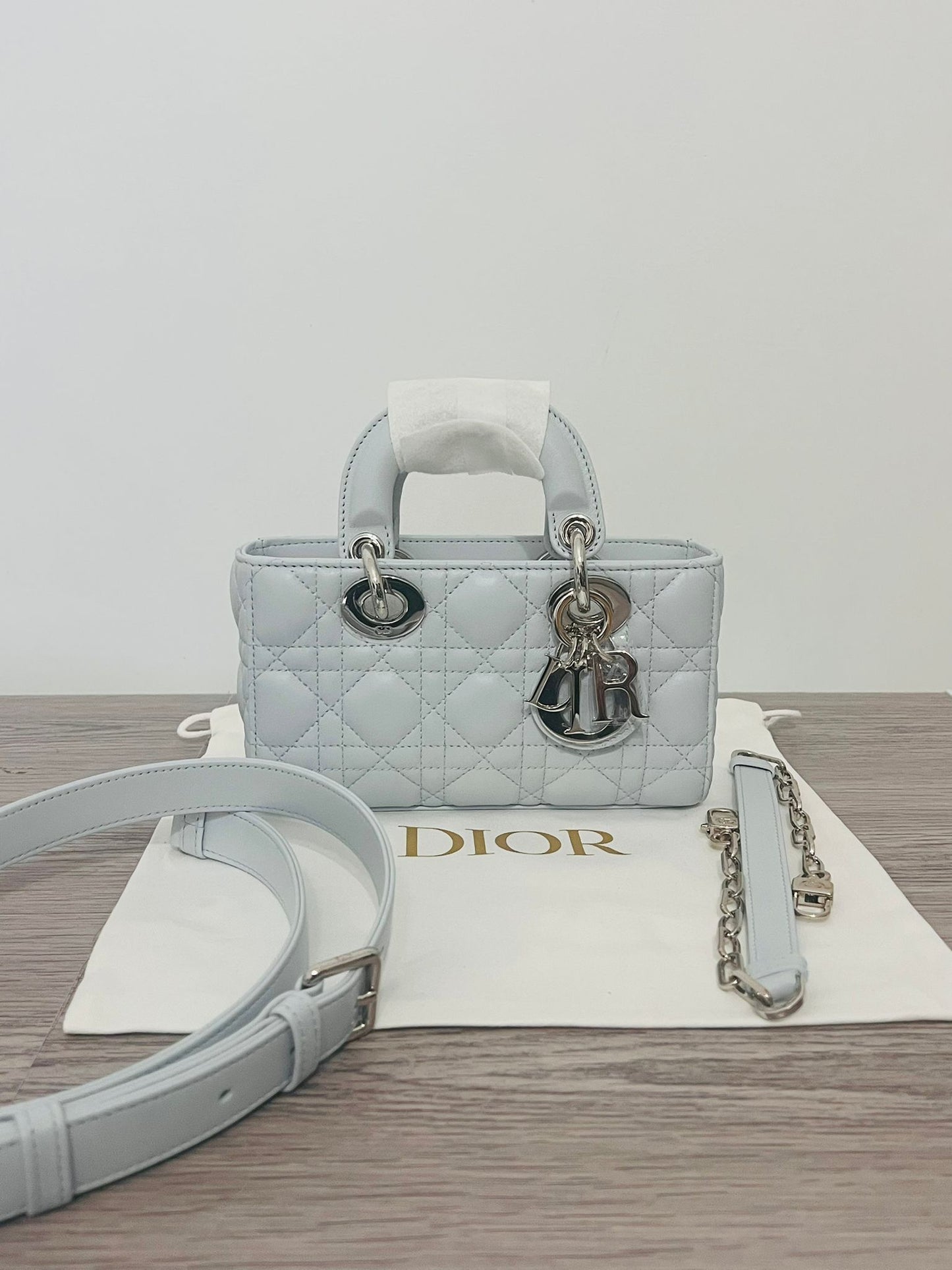 Dior Borsa Mini Lady D-Joy in Pelle Cannage Celeste