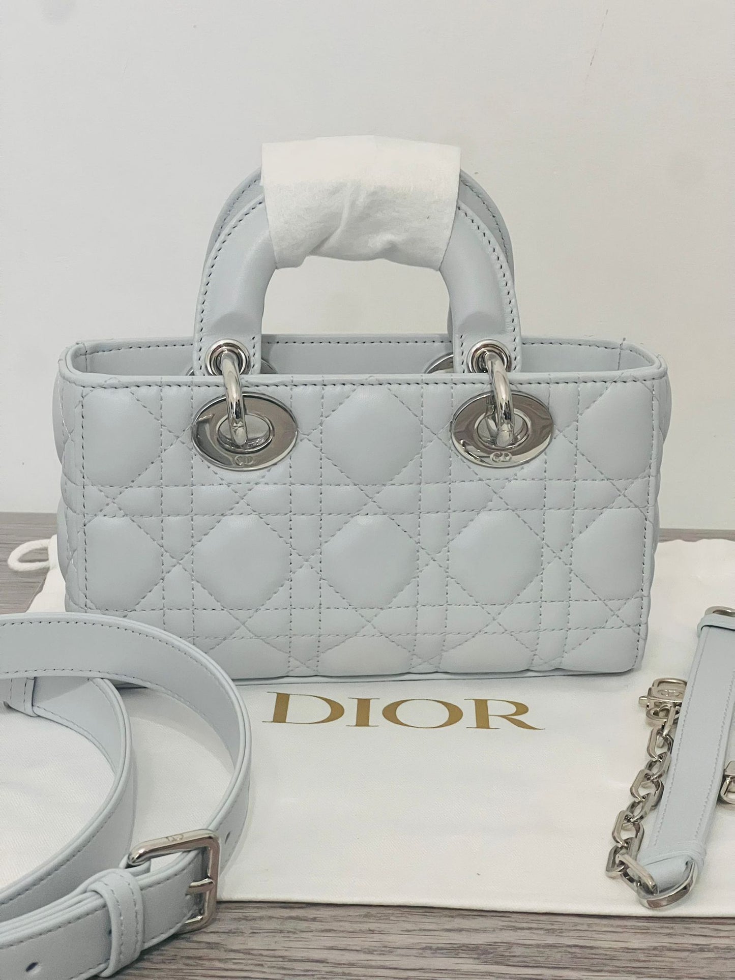 Dior Borsa Mini Lady D-Joy in Pelle Cannage Celeste