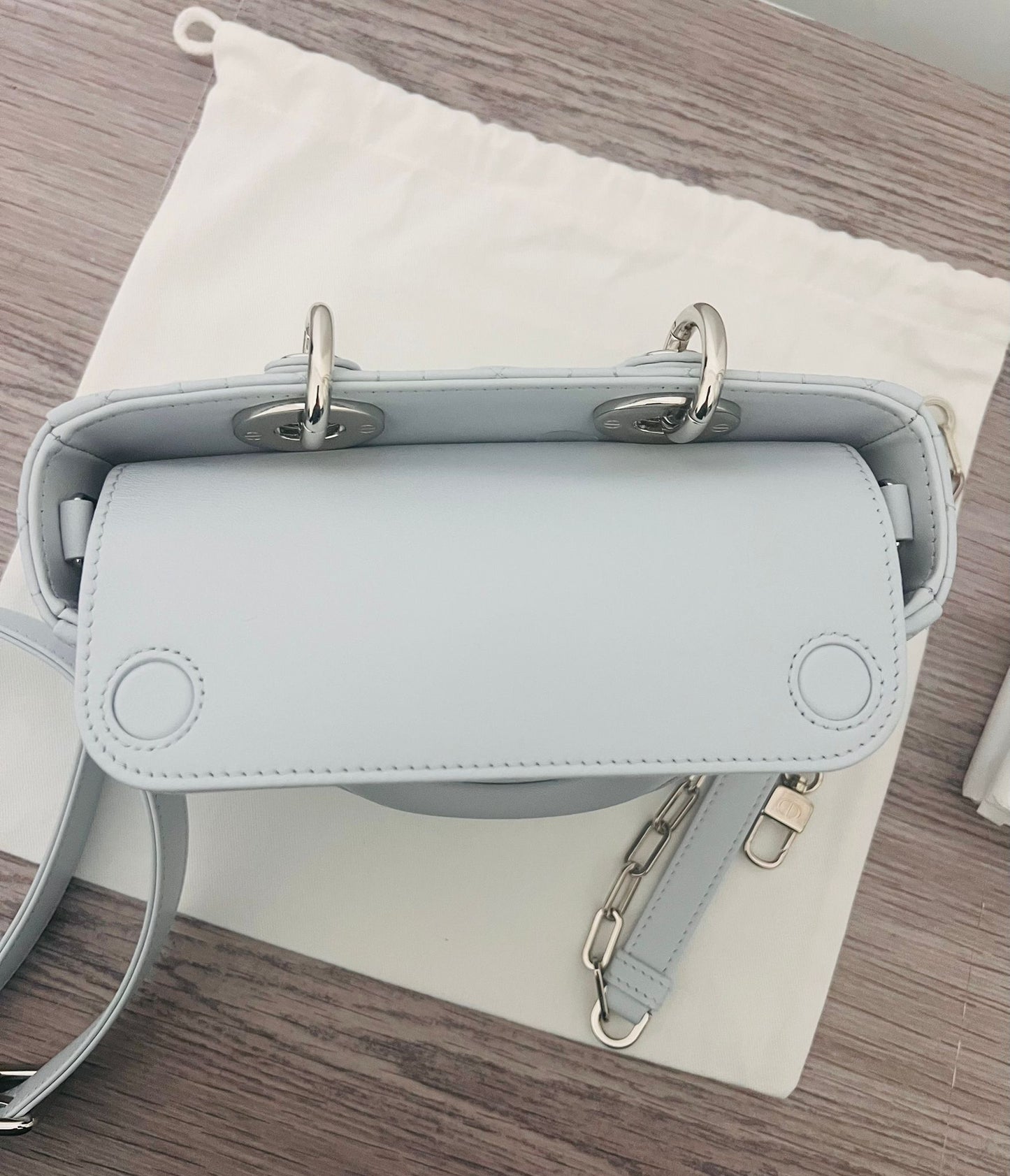 Dior Borsa Mini Lady D-Joy in Pelle Cannage Celeste
