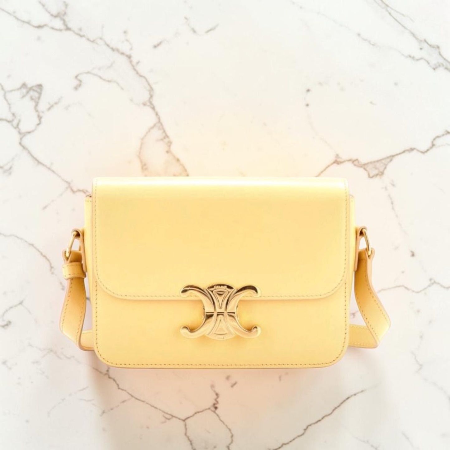 Céline Borsa a Tracolla Teen in Pelle di Agnello - Yellow