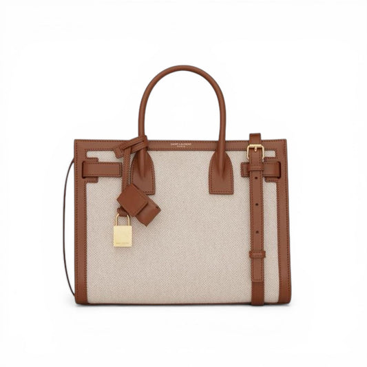 Saint Laurent Sac De Jour Large in pelle e tela