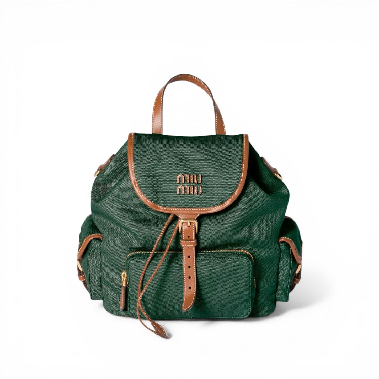 Miu Miu Zaino in Canvas e Pelle