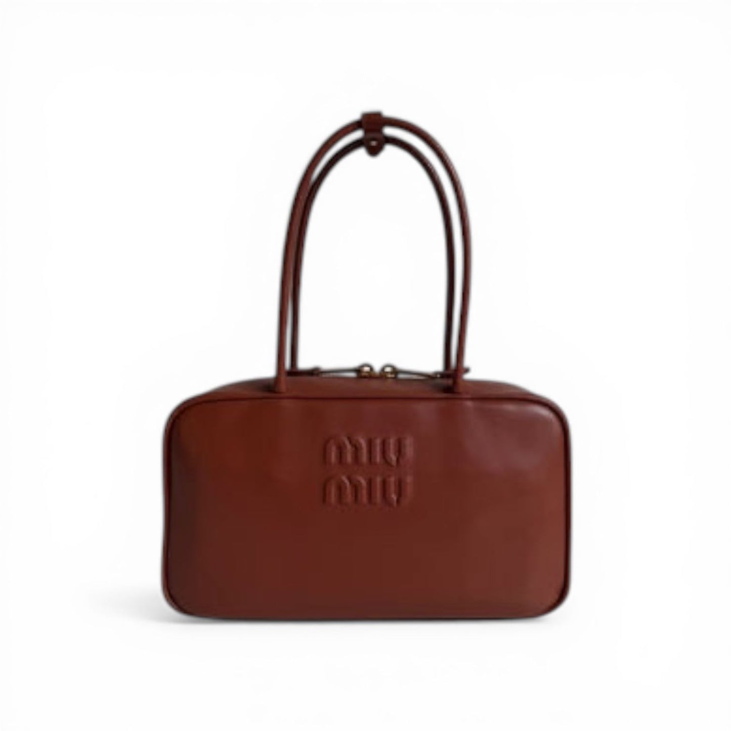 Miu Miu Beau in pelle di vitello color rust