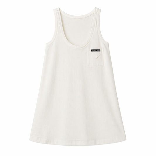 Prada Abito smanicato in cotone bianco