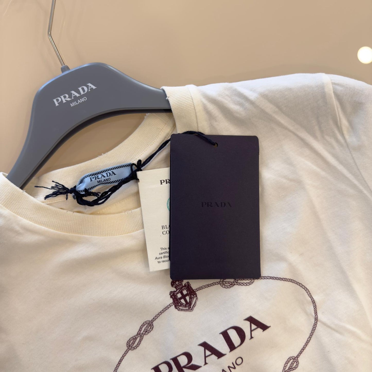 Prada T-shirt crop in jersey bianco con logo