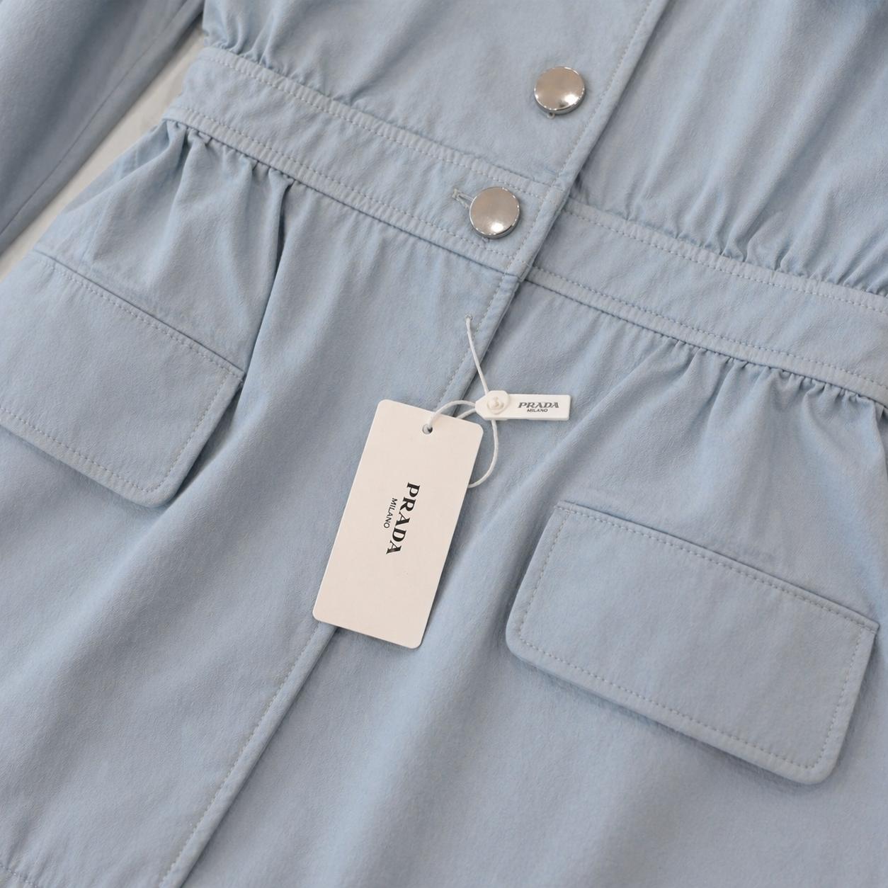 Prada Giacca in cotone azzurro