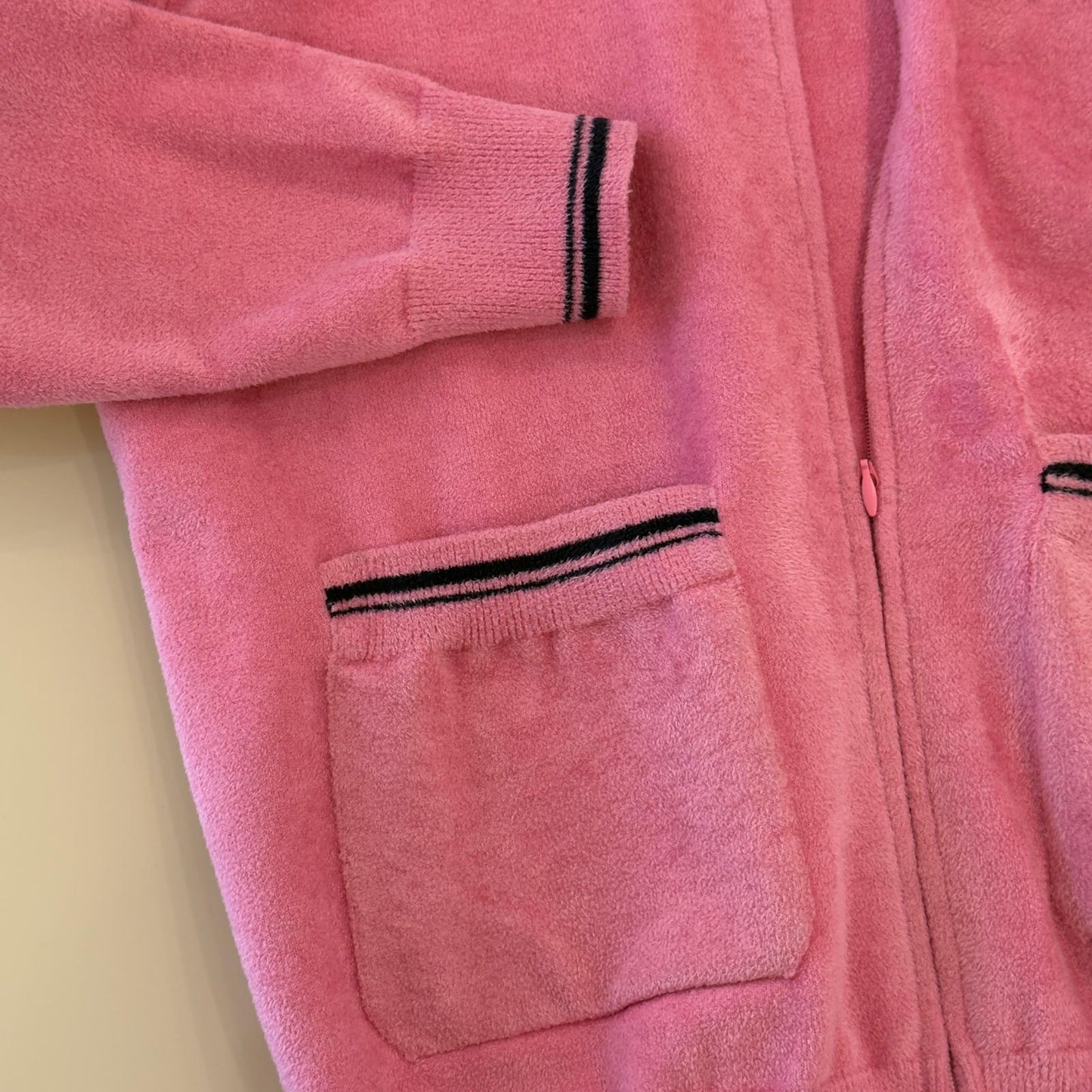 Miu Miu felpa in ciniglia con zip e profili a righe