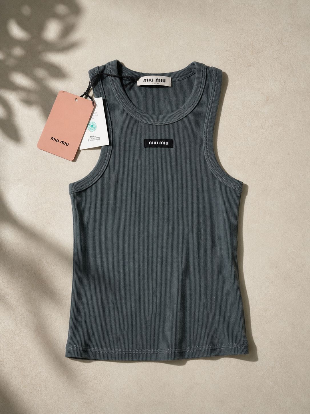 Miu Miu Top in jersey a costina tinto capo