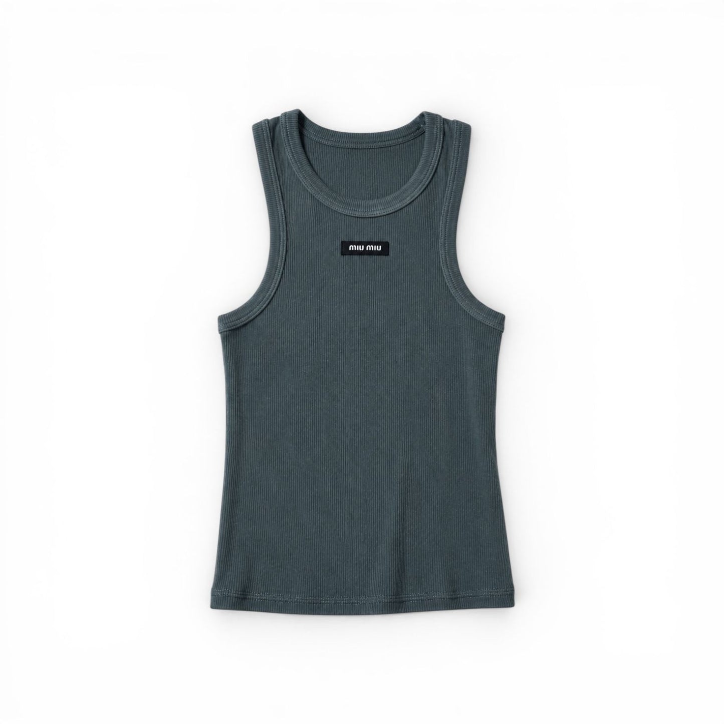 Miu Miu Top in jersey a costina tinto capo