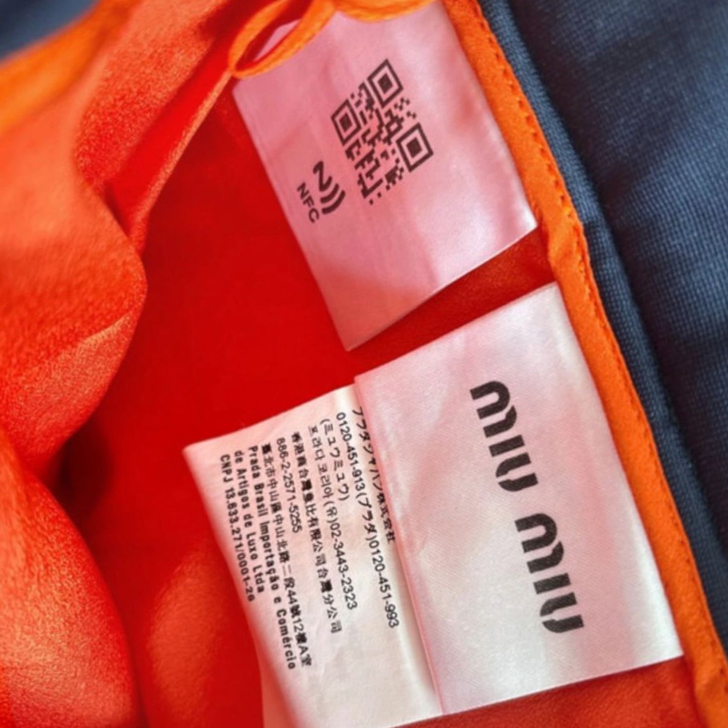 Miu Miu gonna arancione con fiocco