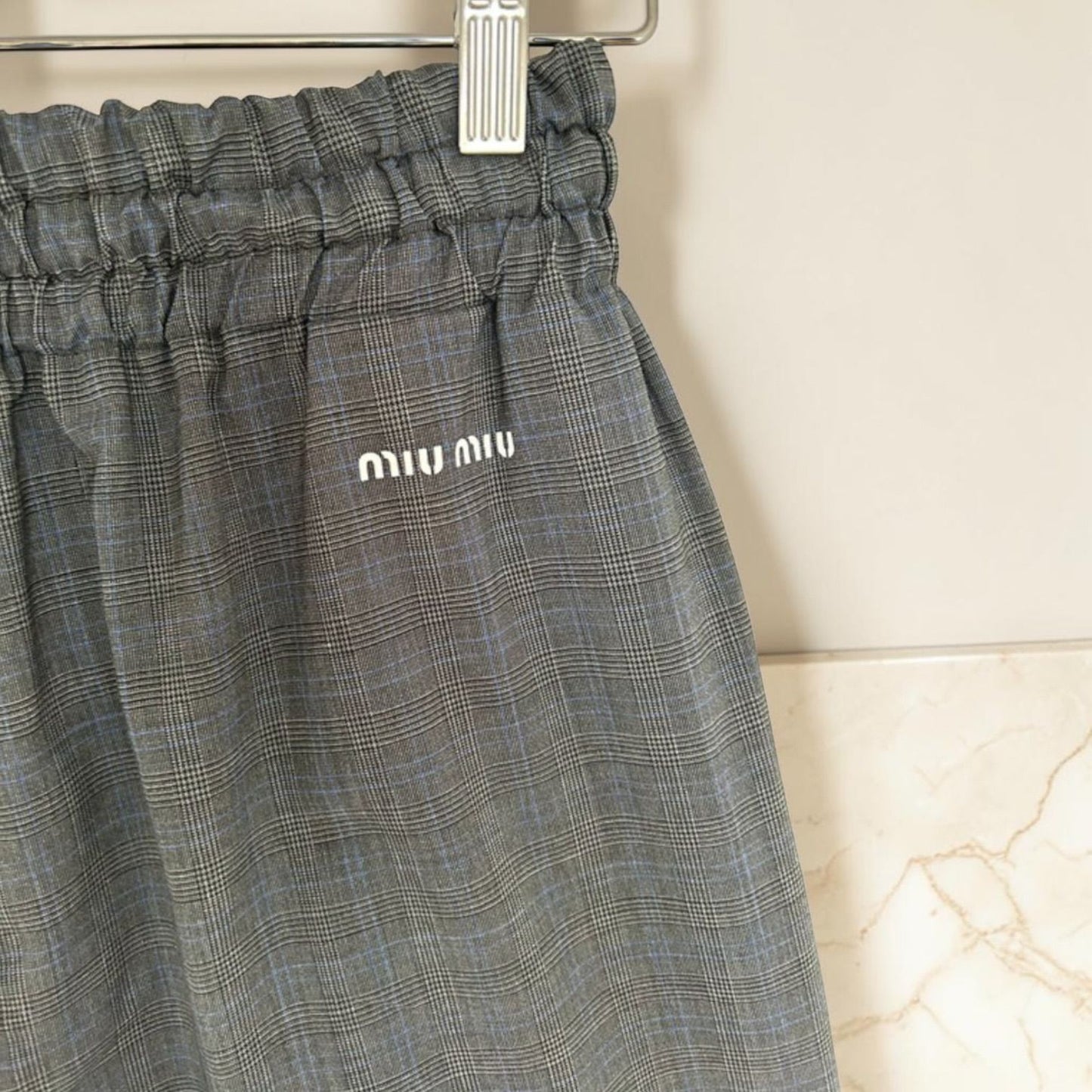 Miu Miu pantaloni grigio a scacchi
