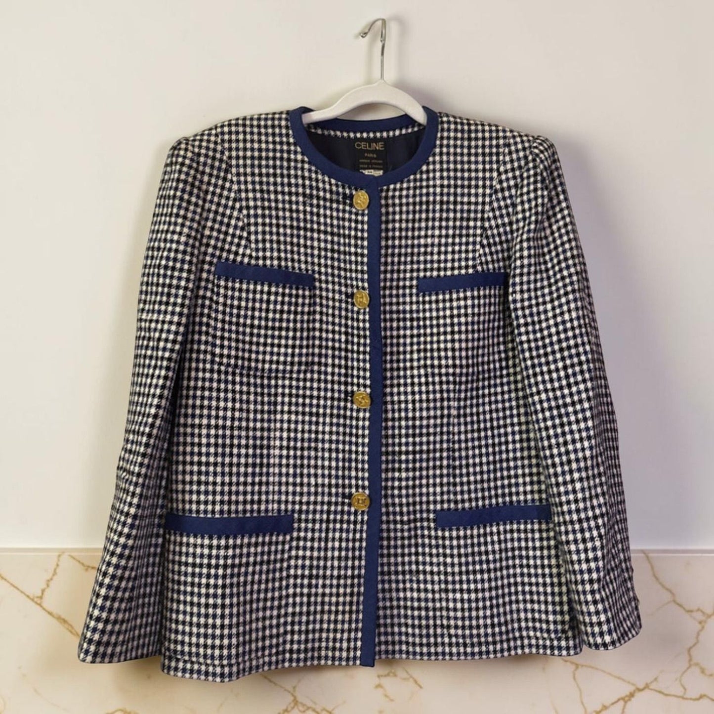 Celine giacca con dettagli blu