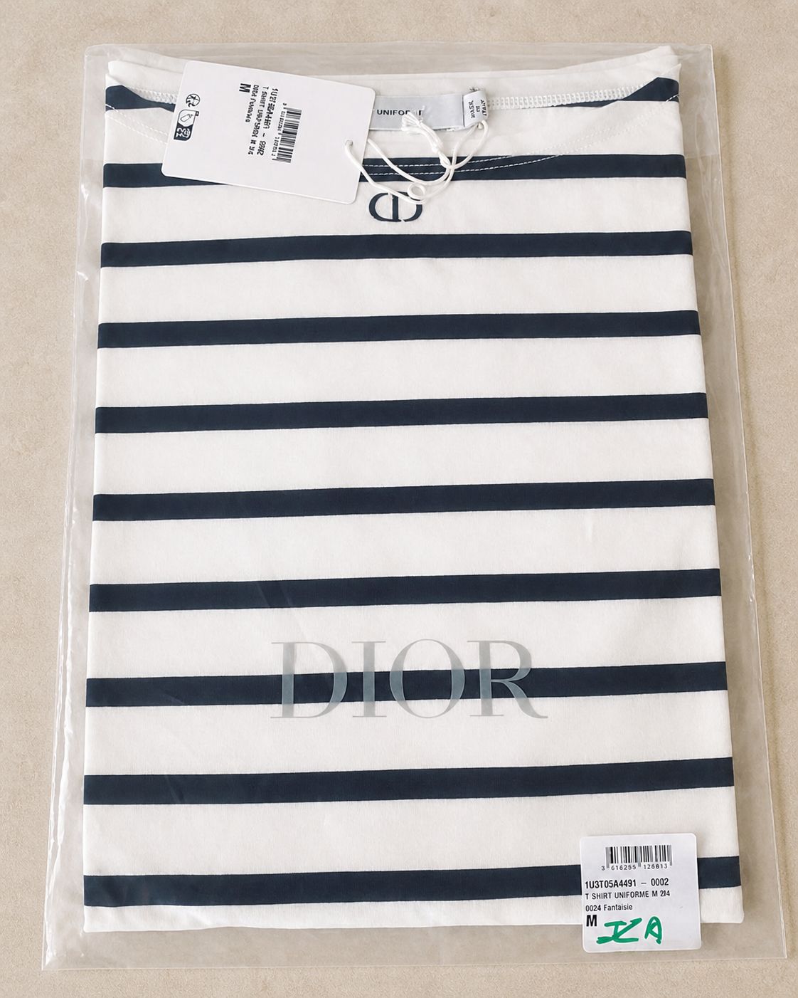 Dior Polo a righe bianca e blu