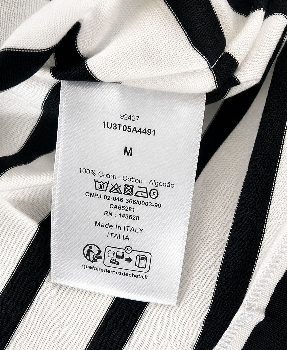 Dior Polo a righe bianca e blu