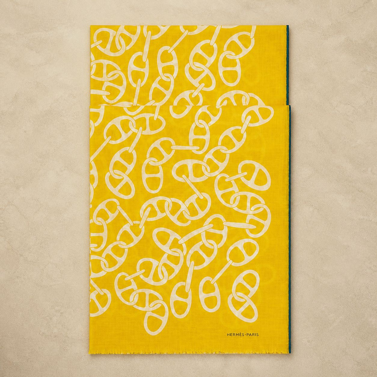 Hermès foulard in cotone giallo