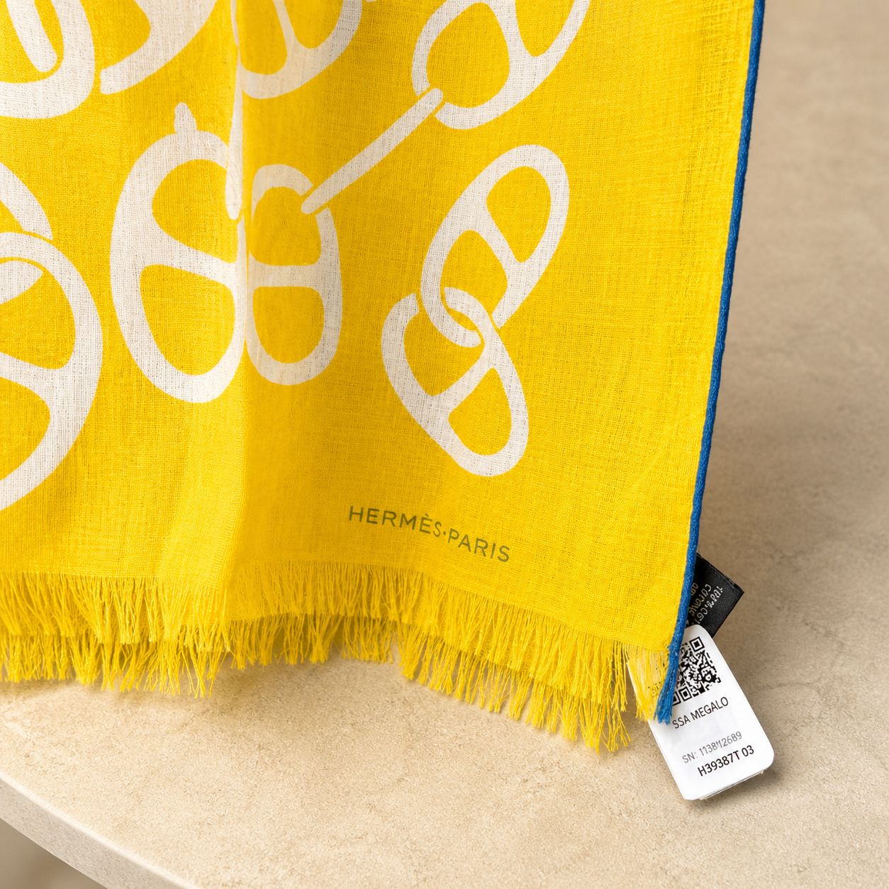 Hermès foulard in cotone giallo