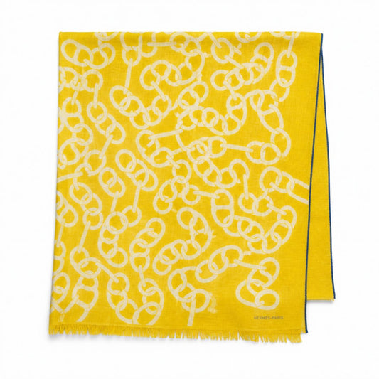 Hermès foulard in cotone giallo
