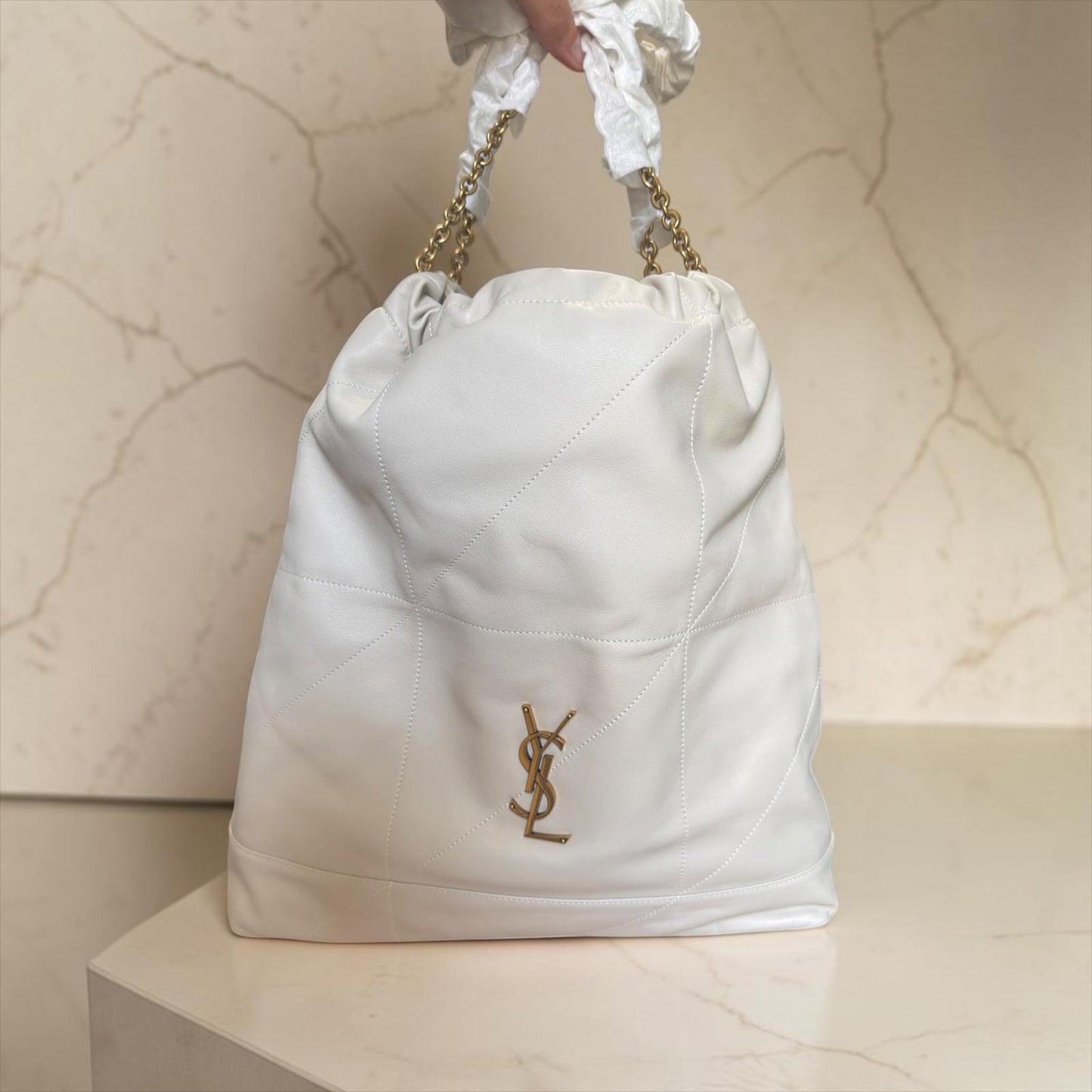 Saint Laurent Jamie Pochon - Pelle di Agnello Avorio