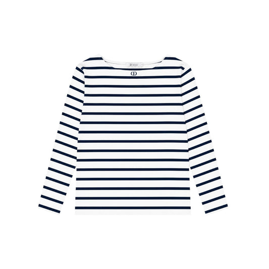 Dior Polo a righe bianca e blu