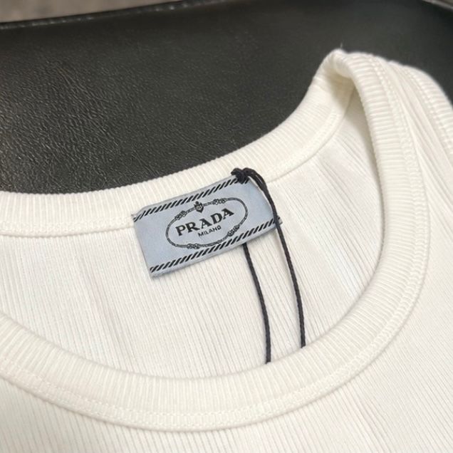 Prada Canotta Bianca in Cotone -PREORDER