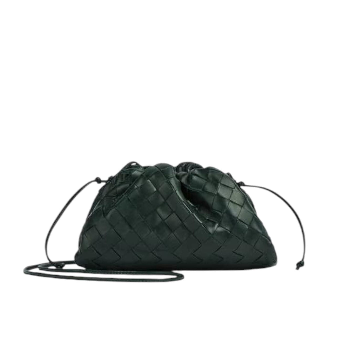 Bottega Veneta Mini Pouch Intrecciata in pelle verde scuro