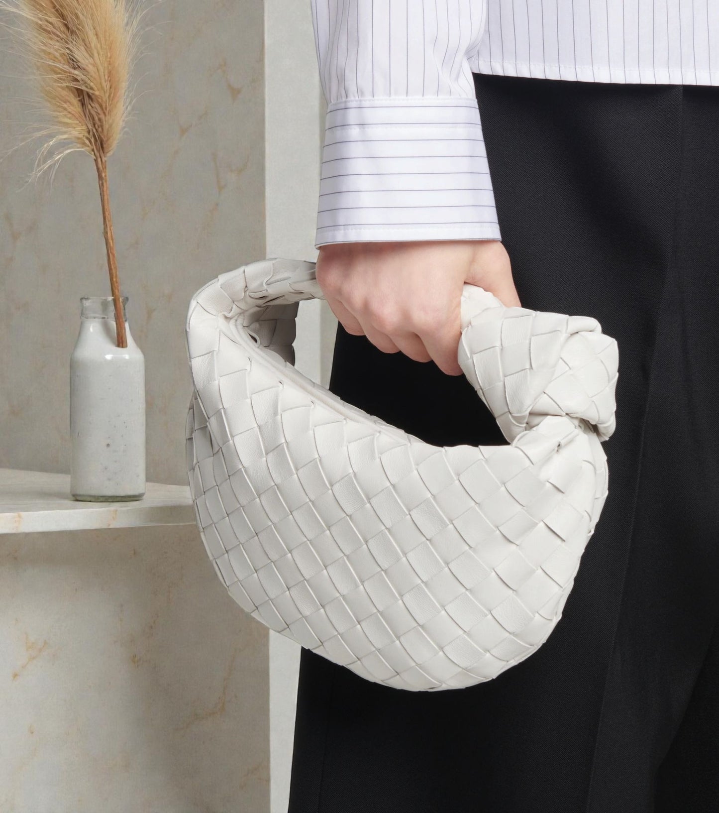 Bottega Veneta Mini Jodie bianco