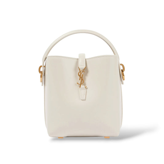 Saint Laurent Le 37 - Borsa a Secchiello in Pelle - Bianco