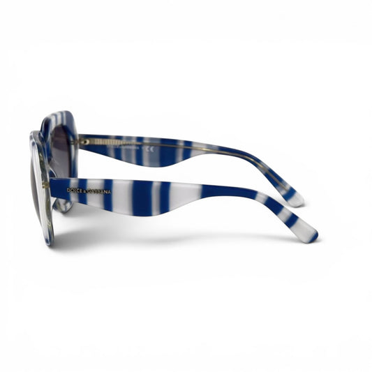 Dolce & Gabbana Occhiali da Sole Righe Blu e Bianche