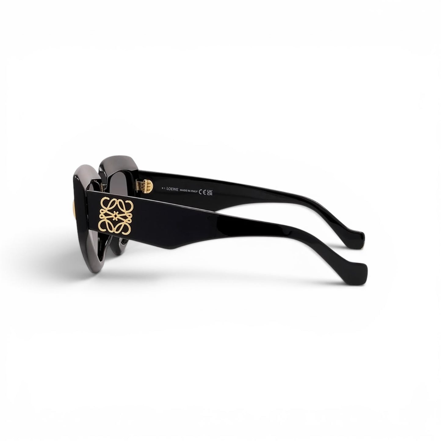 Loewe Occhiali da Sole Cat-Eye Neri con Anagram Oro